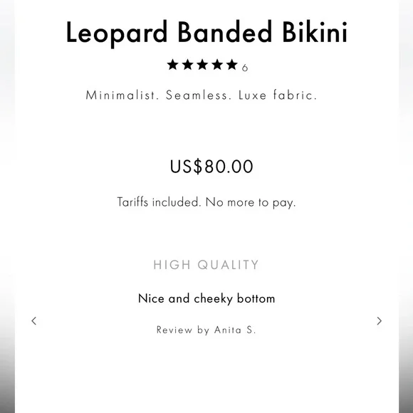 HOLD Ark swimwear Leopard Banded Bikini bottom size m - Picture 4 of 10